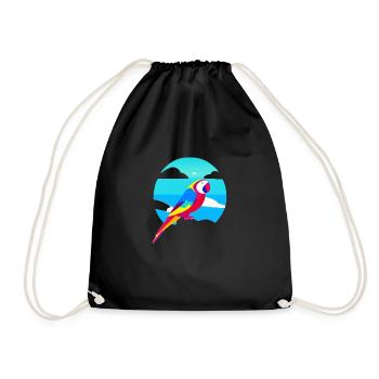 Budgerigar Bird owner Bird cockatiel - Drawstring Bag - black - Front