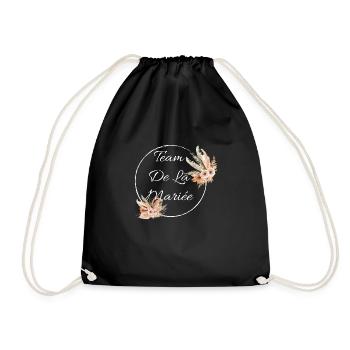 team de la Mariée evjf t-shirt assorti floral - Sac de sport léger - noir - Devant
