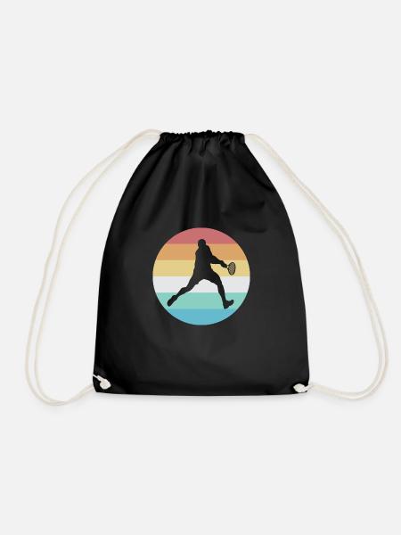 Tennis Sport Tennismatch Spruch - Turnbeutel - Schwarz