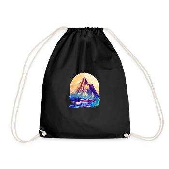 Mountains Hiking Mountain hiking Hiking Mountain hikers - Drawstring Bag - black - Front