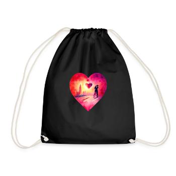 Fiançailles de la fête des mères Amour Saint-Valentin Mariage - Sac de sport léger - noir - Devant