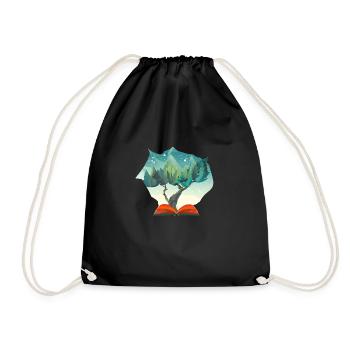 Lecture de livres Lecteurs Amoureux du livre Livres Cadeau - Sac de sport léger - noir - Devant