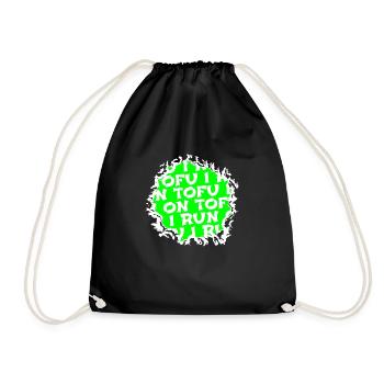 vegetarian joke birthday plant go vegan vegetable - Drawstring Bag - black - Front