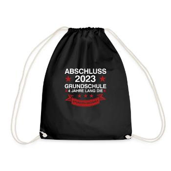 Grundschule Abschluss 2023 Grundschüler Geschenk - Turnbeutel - Schwarz - Vorne