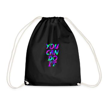 Neon - Lettering - You Can Do It - pos - Turnbeutel - Schwarz - Vorne