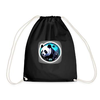 Futuristischer Space Panda - Turnbeutel - Schwarz - Vorne