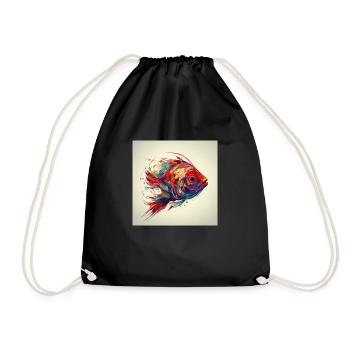 Beau poisson coloré nageant dans la mer - Sac de sport léger - noir - Devant