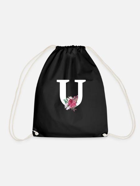 Lettre u floral - Sac de sport léger - noir