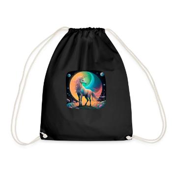 Fantasie Einhorn mystisch - Turnbeutel - Schwarz - Vorne