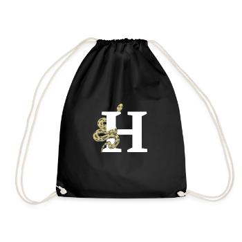 Letter h snake - Drawstring Bag - black - Front