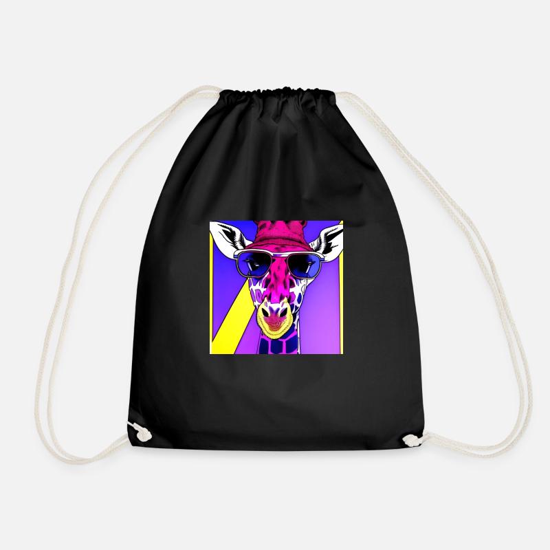 Rosa Giraffe - Turnbeutel - Schwarz