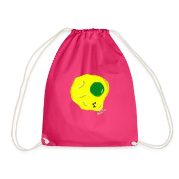 FRIED EGG Green yellow, Martina v.tresmoscas - Drawstring Bag - fuchsia - Front