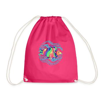Fisch - Turnbeutel - Fuchsia - Vorne