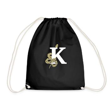 Letter k snake - Drawstring Bag - black - Front