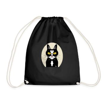 Chat noir dans un cadre classique - Sac de sport léger - noir - Devant