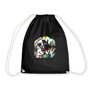 Illusion d’optique art psychédélique rétro formes sexe - Sac de sport léger - noir - Devant