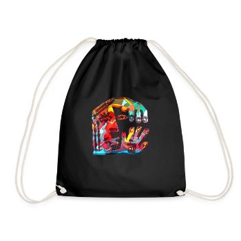 Illusion d’optique art psychédélique rétro formes sexe - Sac de sport léger - noir - Devant