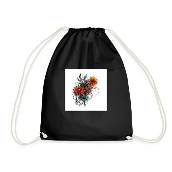 Élégante illustration florale avec des embellissements nobles - Sac de sport léger - noir - Devant