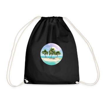 Sommerurlaub Strand Sonne Palmen Insel Palme - Turnbeutel - Schwarz - Vorne