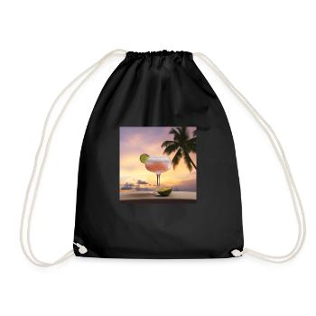 Cocktail 2 Geschenk - Turnbeutel - Schwarz - Vorne
