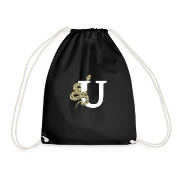 Lettre u serpent - Sac de sport léger - noir - Devant