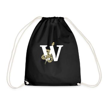 Letter w snake - Drawstring Bag - black - Front