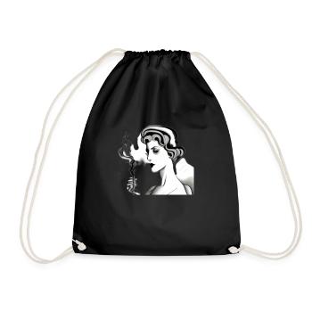 Vintage Dame - Turnbeutel - Schwarz - Vorne