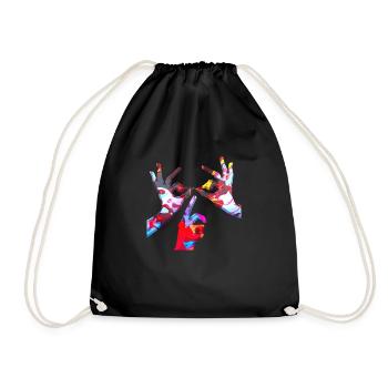 Illusion d’optique art psychédélique rétro formes sexe - Sac de sport léger - noir - Devant