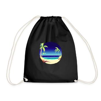 Sommerurlaub Palmen Insel Strand Sonne Palme - Turnbeutel - Schwarz - Vorne