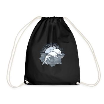 Dolphins - Drawstring Bag - black - Front