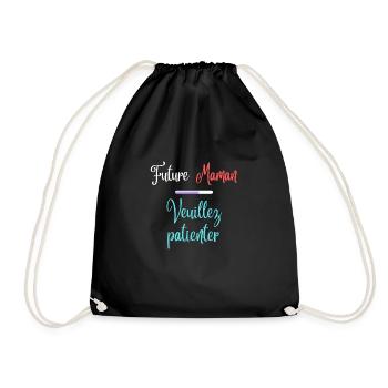 Future maman, patientez avec style - Sac de sport léger - noir - Devant