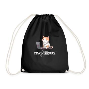 Chat-terbox - Drawstring Bag - black - Front