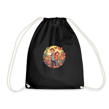 Father's Day adventures in nature - Drawstring Bag - black - Front