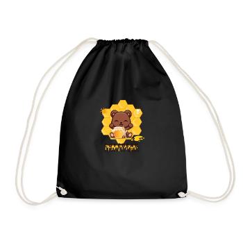 t-shirt ourson mignon kawaii miel c'est bon - Sac de sport léger - noir - Devant
