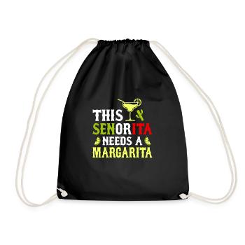 This senorita needs a margarita - Drawstring Bag - black - Front