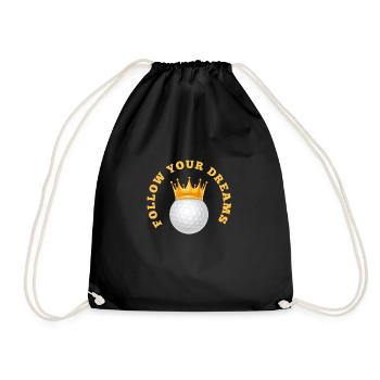 SUIVEZ VOTRE BALLE DE GOLF DE RÊVE avec couronne - Sac de sport léger - noir - Devant