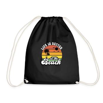 La vie est meilleure à la plage! - Sac de sport léger - noir - Devant