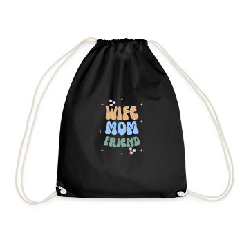 Femme Maman Amie T-shirt de la fête des mères - Sac de sport léger - noir - Devant
