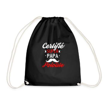 Certifié Super papa Poloïste - Sac de sport léger - noir - Devant
