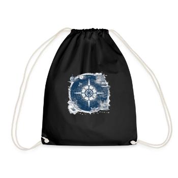 Old nautical chart - Drawstring Bag - black - Front