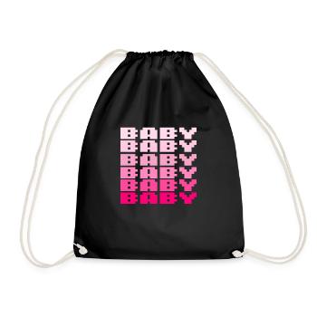 BABY Schriftzug Retro Gaming 8bit - Turnbeutel - Schwarz - Vorne