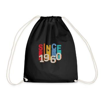 Seit 1960 retro - Turnbeutel - Schwarz - Vorne