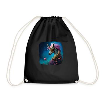 Einhorn Cyberpunk - Turnbeutel - Schwarz - Vorne