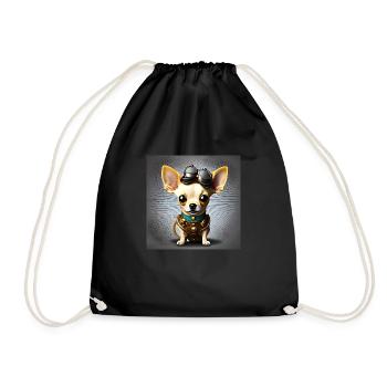 Chihuahua chiot steampunk - Sac de sport léger - noir - Devant