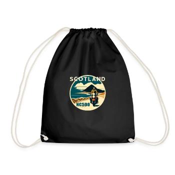 scotland nc500 north - Drawstring Bag - black - Front