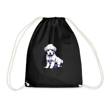 Puppy Poodle Dog Love Poodle Puppy Dog Owner - Drawstring Bag - black - Front