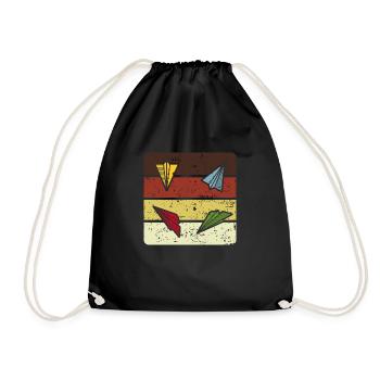Avion en papier rétro - Sac de sport léger - noir - Devant