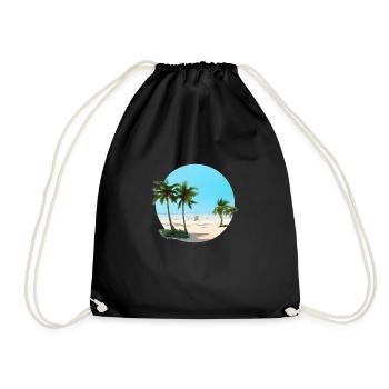 Strand Sonne Sommerurlaub Palmen Insel Palme - Turnbeutel - Schwarz - Vorne