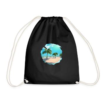 Sommerurlaub Strand Palmen Insel Sonne Palme - Turnbeutel - Schwarz - Vorne