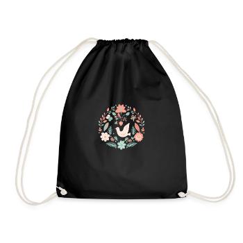 Peace and love - Drawstring Bag - black - Front